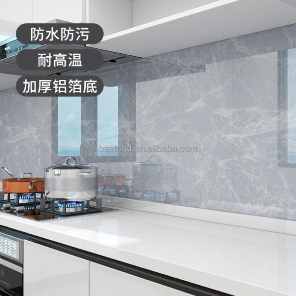 Peel Off Marble Wallpaper Heat Resistant 10m Black Marble Effect Wallpaper