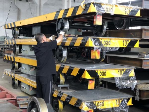 30m/Min 10 Ton Battery Motorized Transfer Trolley para o movimento da tubulação de aço