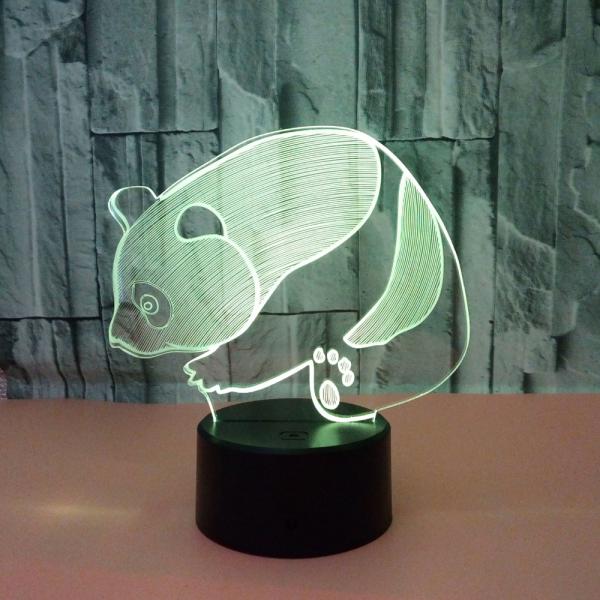 New hot selling LED Panda 3D night lights Colorful touch visual stereo lights Illusion gift table lamp