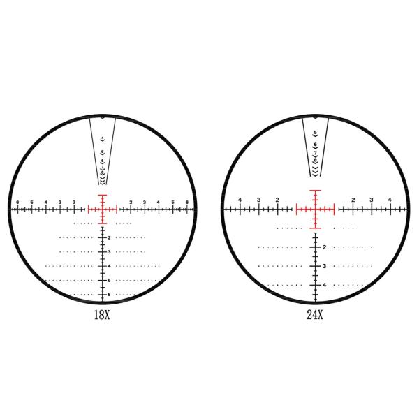 6-24X50 ED FFP Riflescope с загоренным перекрещением и нул стопами