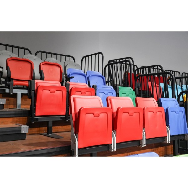 Retractable Grandstand Seating with Foldable Backrests - Durable HDPE Material and Customizable Options for Indoor Sports Arenas