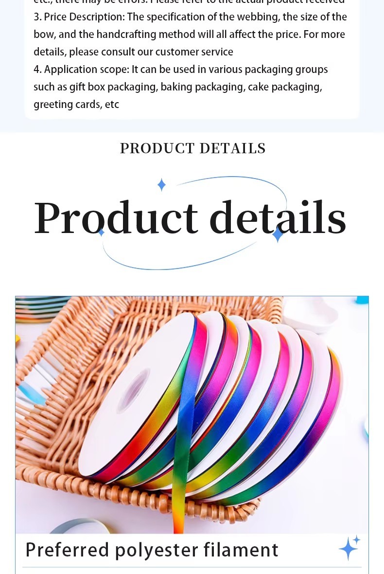 Custom 1 Inch Satin Ribbon Printed Rainbow Polyester Ribbon for Packing Gift Wholesale