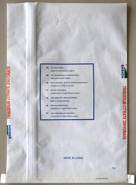 Crystal Powder 20Mesh 25kg/Bag Trisodium Citrate Acid Regulator