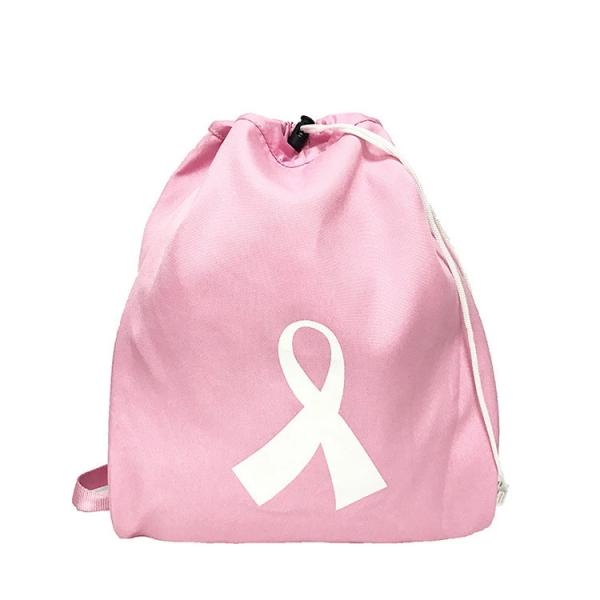 Eco-Friendly Pink Drawstring Bag: Dual Straps & Secure Closure