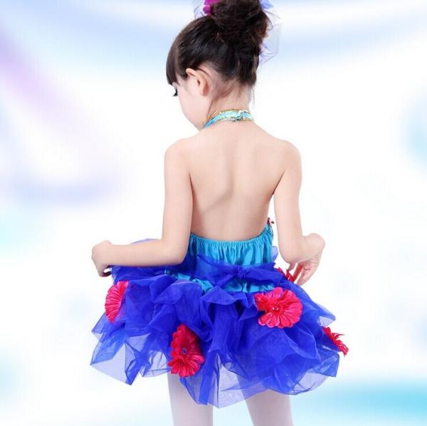 girls Sunflower performance sequins veil dance costumes JQ-553
