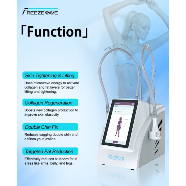 New Japan Popular 2.45GHz Slimming Freezewave 80% Fat Reaches Body Slimming Skin Tightening Cool Wave Cellulite Reduction