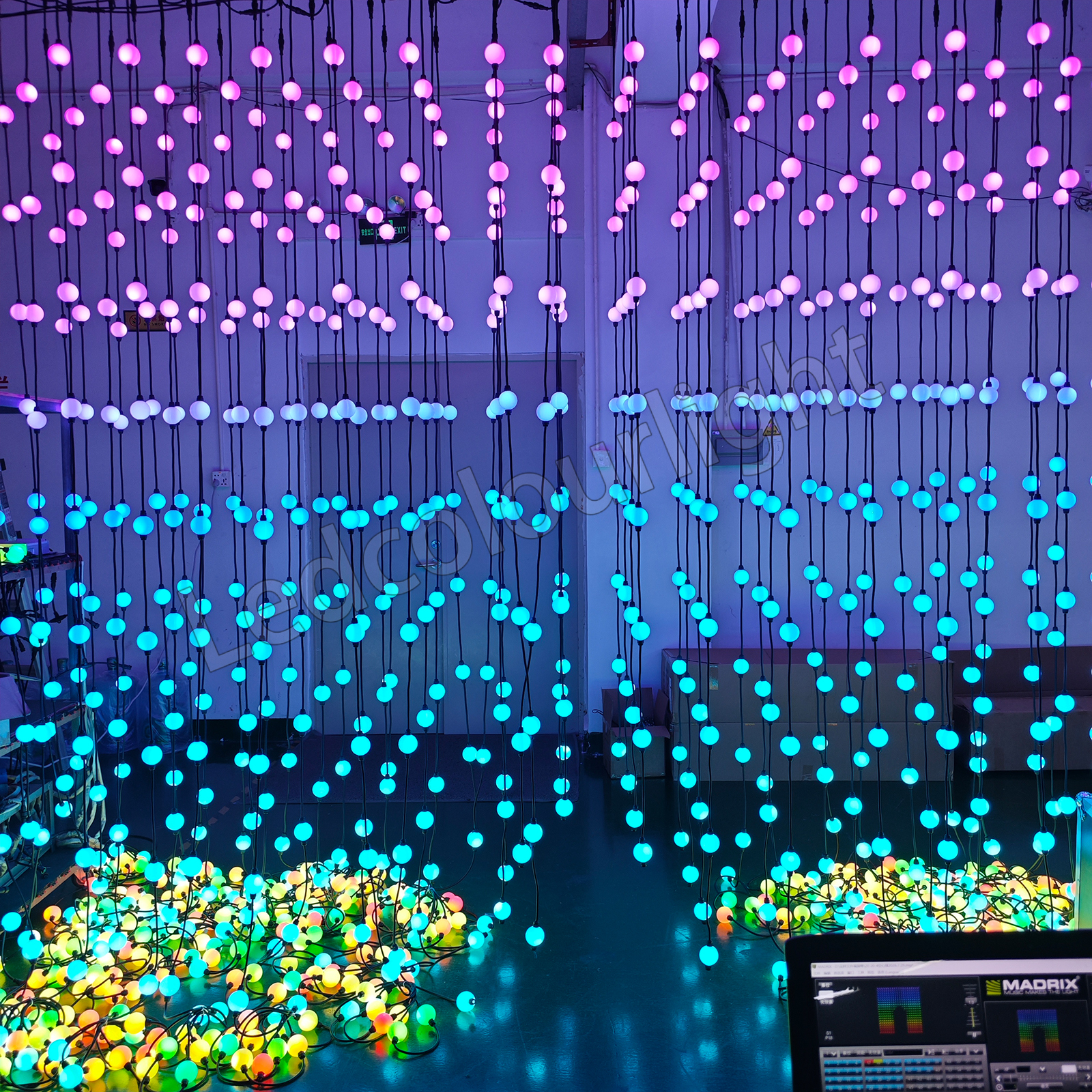 IP65 Waterproof 50mm DMX512 RGB LED Pixel Ball Light String for Stage Lights