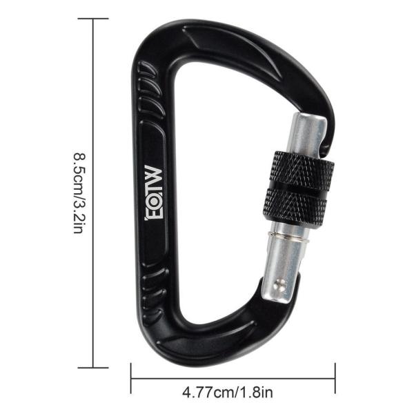 CE Certified D Shape Screw Gate Aluminum Carabiner for Climbing Galvanized Finish