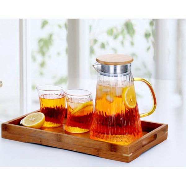 Кувшин сервировки текстуры коры стеклянный, набор Карафе горячей воды боросиликата
