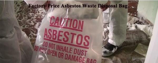 polyethylene disposal asbestos bag 33 X 50 X 6mil, Asbestos waste polyethylene disposal bag, Disposal Plastic Bag for