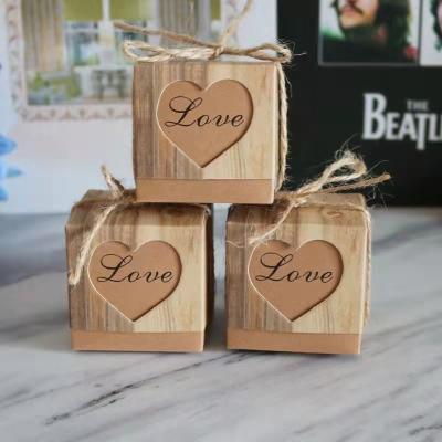Laser Cut Heart Wedding Paper Box 5x5x5cm Birthday Party Favor Boxes