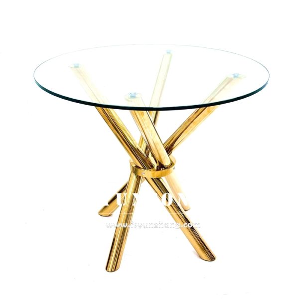 Hot Selling Stainless Steel Table Cross Legs and Glass Table Tops for Wedding Event Tables