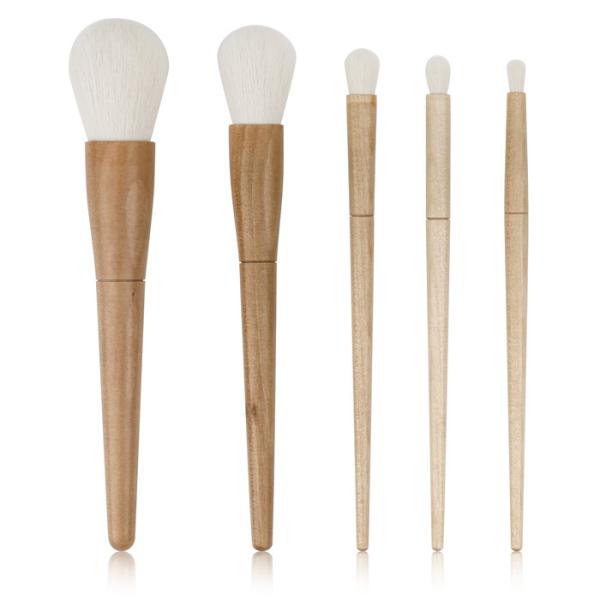 Wooden Ferrule Handle High End Makeup Brush Set Long Lasting 190g