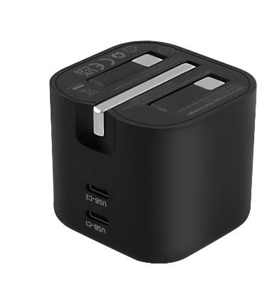 45W 折りたたみ式デュアルUSB-C充電器 UKプラグ 2ポート Type C 急速充電アダプター