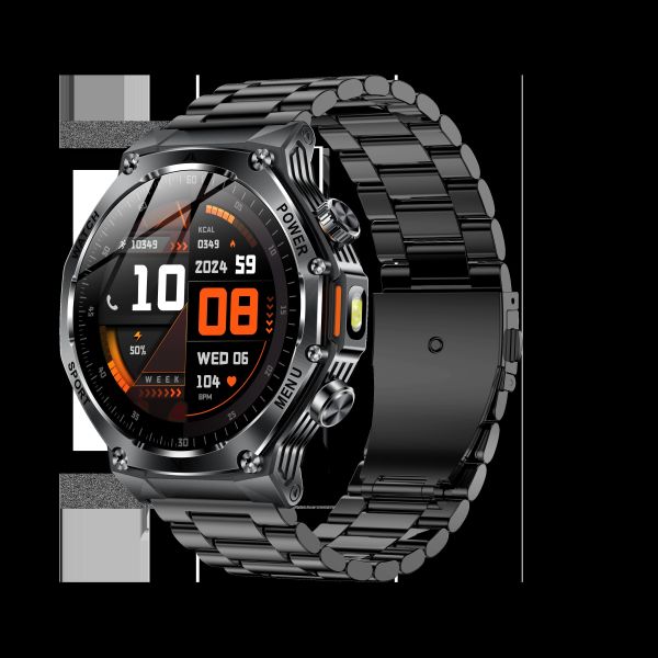 Eraysun Round AK82 Smart Watch for Big Screen 1.85 Outdoor Sports BT Call Flashlight Battery Fitcloudpro IP67 Smartwatch