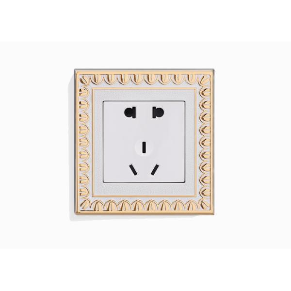 Amertop Brass BS single UK power wall electrical 13A switched socket
