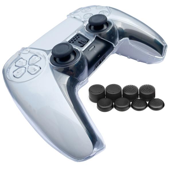 Clear Controller With Thumb Cover Shell For PS5 Controller HOXC Game Cover Device Grip PS5 Silicone Protective High Quality Transparent PC Case