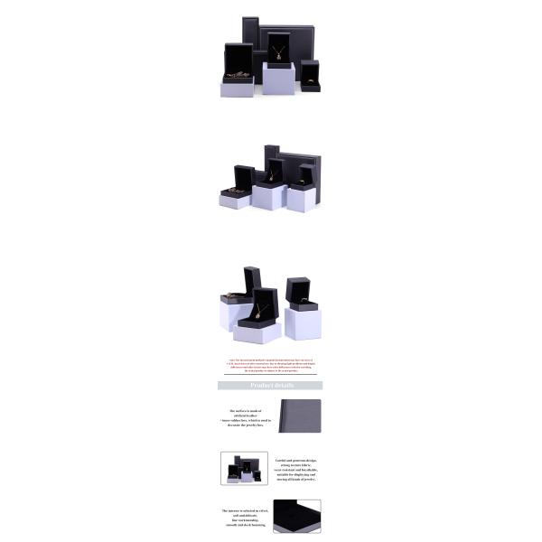 Silver Velvet Jewelry Packaging Box with Custom Logo and Thick Sponge Necklace Ring Box