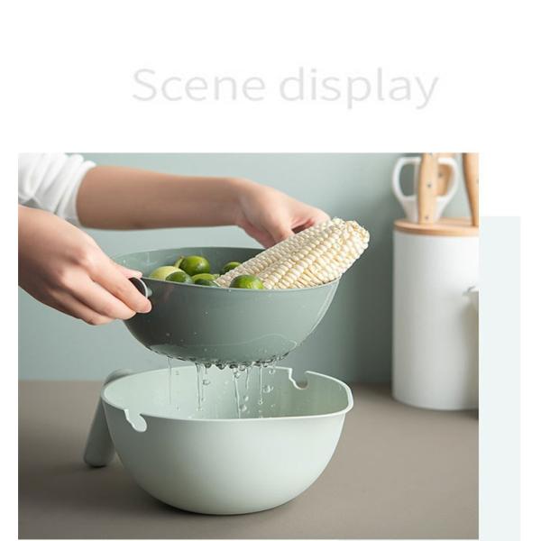 Restaurant Double Layer Detachable Rotating Drainage Basket Plastic Bird Drain Basket