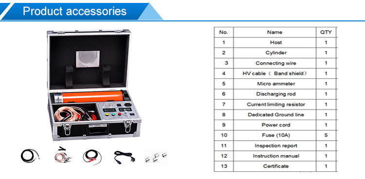 60kV Rated Voltage DC Hipot Tester with 2 Years Warranty and ≤0.5% Ripple Factor for High Voltage Testing