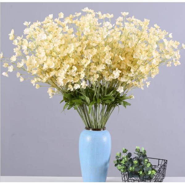 Decorative Vivid Artificial Campanula Branch Plastic Fabric For Wedding Stage