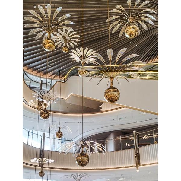 Personnalisé Grand Pendentif Moderne en Marbre Lumière Nordique Design Laiton Métal Salle à manger Cuisine Hôtel Bar Utilisation intérieure