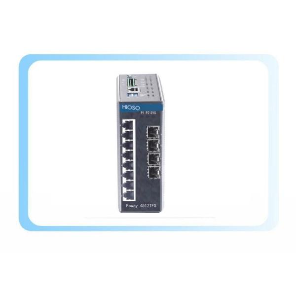 4 1000M SFP 8 10/100/1000M Ports Ethernet Rail Switch 12 Ports