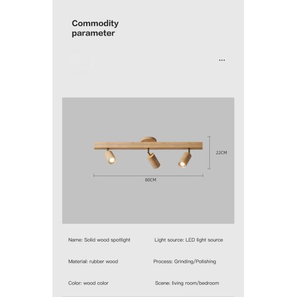 Wood Led Ceiling Lamp With Spot Lights For Living Room Bedroom Corridor Home track lighting(WH-WA-46)