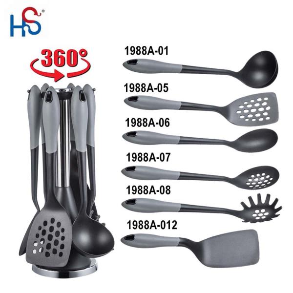 ISO9001/BSCI Certified TPR Handle Silicone Kitchen Utensils Cooking Accessories Tool Set