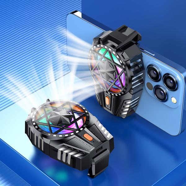 X112 Phone Cooling Fan 300mah Rechargeable with RGB Light Three Adjustable Speeds