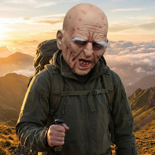 Hyper-Realistic Old Man Zombie Latex Mask - Premium Quality Latex Halloween Mask One Size Fits Most