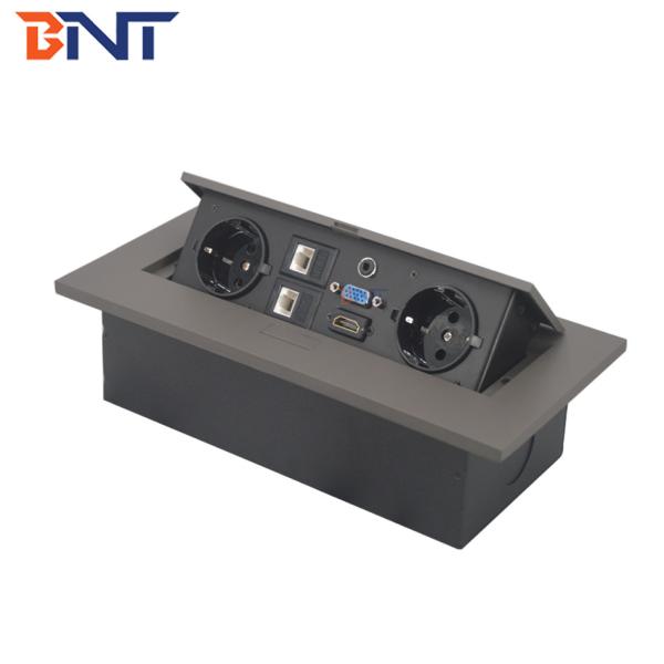 EU standard power plug hidden style table pop up media socket box