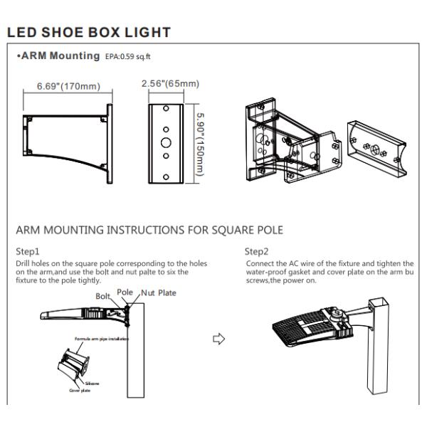Outdoor Parking Lot LED Retrofit Kits , 100 Watt 130LM/W LED Pole Light Fixtures