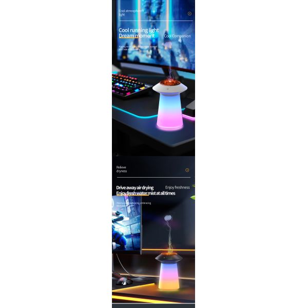 760ml Jellyfish Spray Volcano Aromatherapy Humidifier Home Use With Colorful Lights