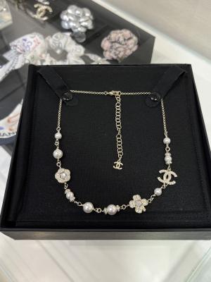 Elegant Design Crystal Pearl Necklace Luxury Necklaces With Copper Chain