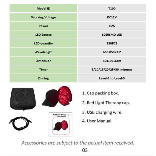 Chapeau de lumière rouge 660nm 850nm 150Pcs Led Chapeau de lumière rouge pour la croissance des cheveux
