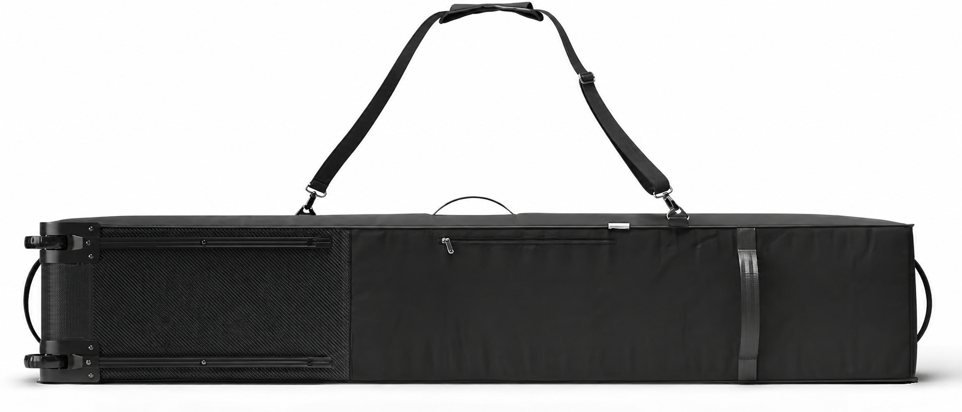 Fully Padded Double Ski Bag with Wheels, Rolling Ski Travel Case for 2 Pairs of Skis, Air Travel, Storage & Winter Sports