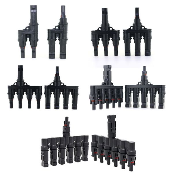 One In Four Solar Panel Connectors Male Female Parallel Branch Connectors ODM OEM