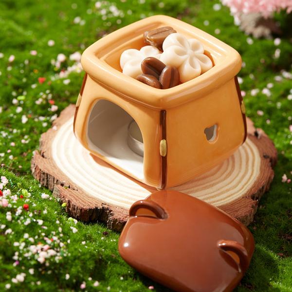 Custom Bear-Shaped Ceramic Wax Melt Warmer - Handmade Fragrance Diffuser