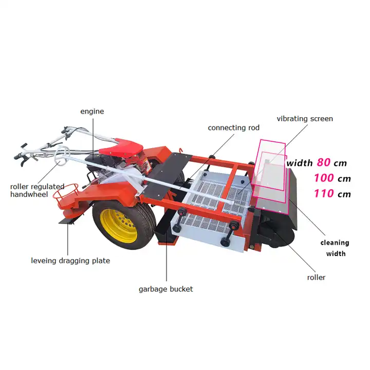 HANDSOMER 800 self-propelled Walk Behind Reciprocating Vibrating Screen Beach Cleaner