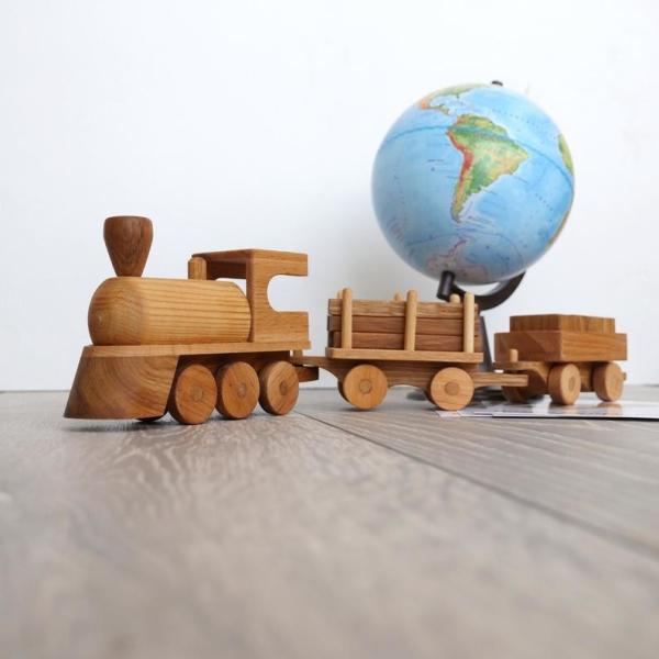 OEM ODM Handmade Wooden Toys For Toddlers , Kids Wooden Train Set