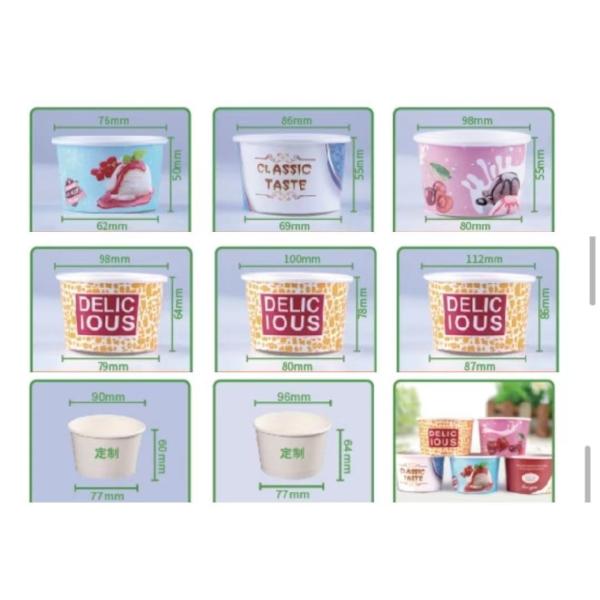 4.000kg Package Gross Weight Customized Flexo Printing Paper Bowl for Safe Ice Cream