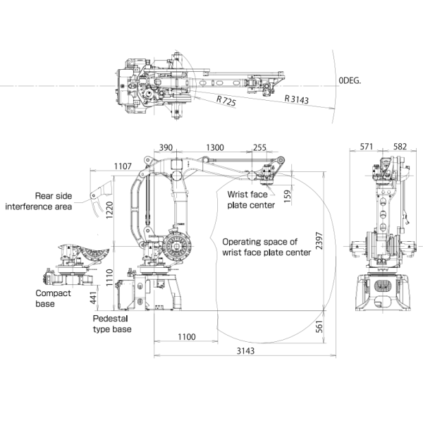 FANUC M-410iC/315 315 kg Payload ±0.5mm Repeatability 4 Axis Industrial Palletizer Robot with Robot Gripper