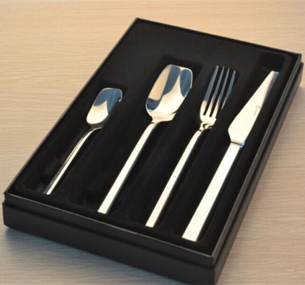 Stainless steel cutlery set with gift box/four pcs set/gift set/knife fork spoon tea spoon set