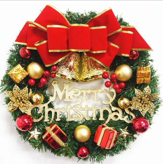 Plush Cloth and Plastic Christmas Pinecone Wreath for Outdoor Christmas Decorations
