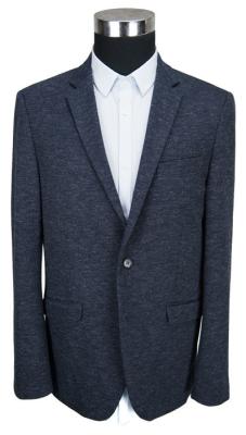 Black Blazer For Men Cotton Polyester Material Knitting Fabric Navy