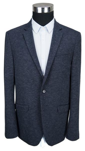 Black Blazer For Men Cotton Polyester Material Knitting Fabric Navy