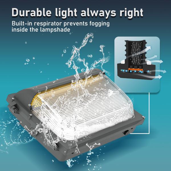 30W LED Wall Light with Photocell Sensor Modern Outside Wall Adjustable 4000K Color Temperature Color Rendering Index Ra 70