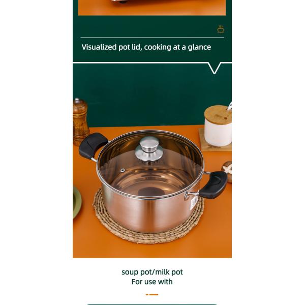 High Quality Home Kitchen Cooker Pasta Pot Stainless Steel Soup Stock Pot Induction Cooking Pot With Lid