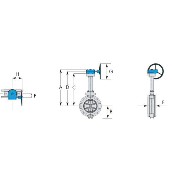 Cryogenic Flanged Wafer Butterfly Valve , Triple Offset Butterfly Valve